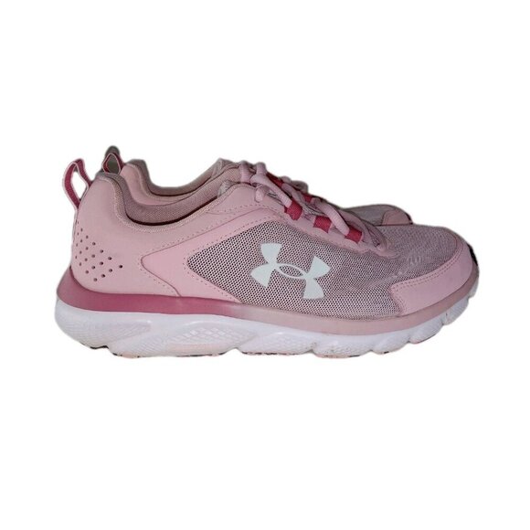 Under Armour Women's Size 11 US Charged Assert 9 Pink Rose Marble Running Shoes - Picture 1 of 11